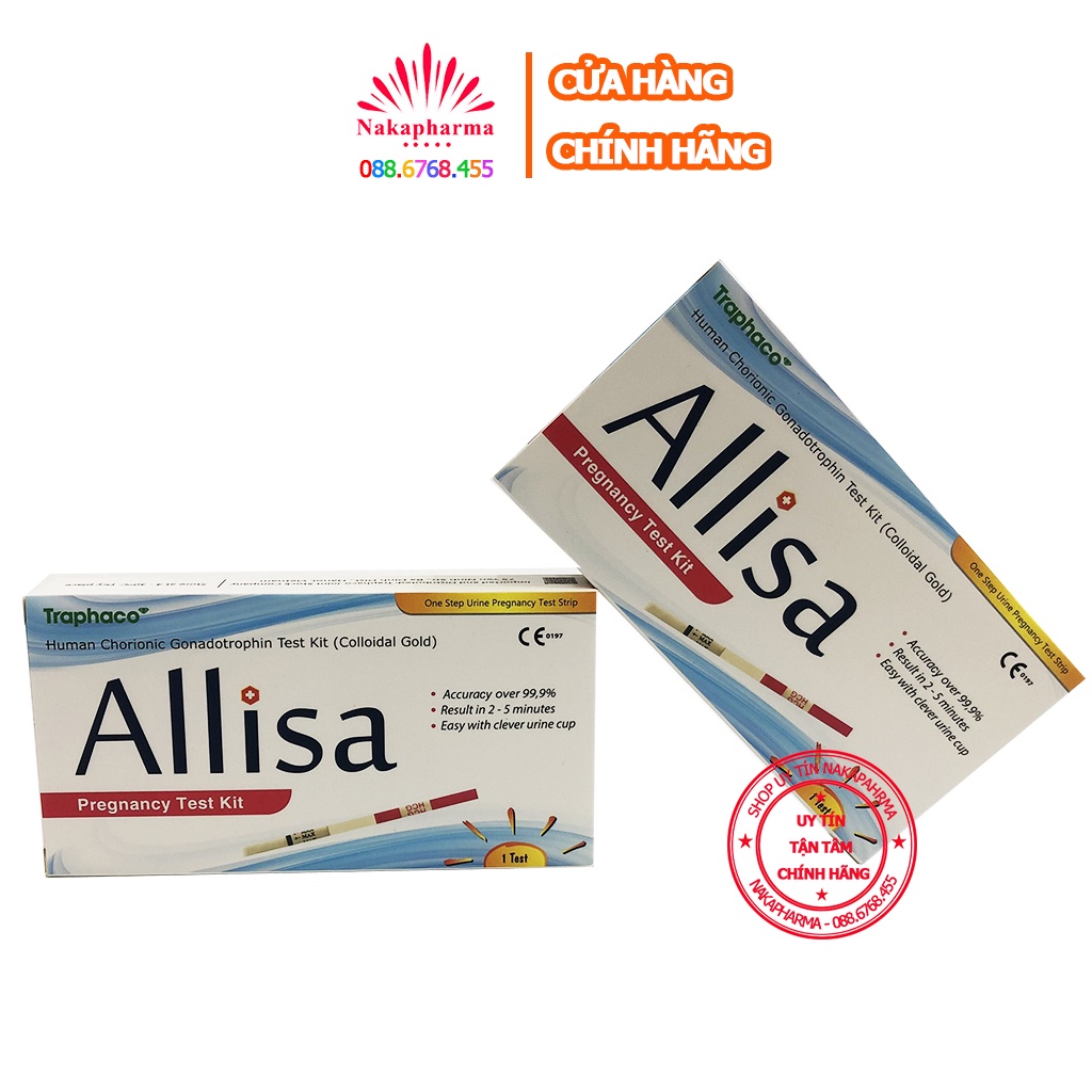 [CHÍNH HÃNG] Que thử thai Allisa Traphaco - Test thai nhanh HCG - Nhanh chóng, tiện lợi, chính xác Alisa