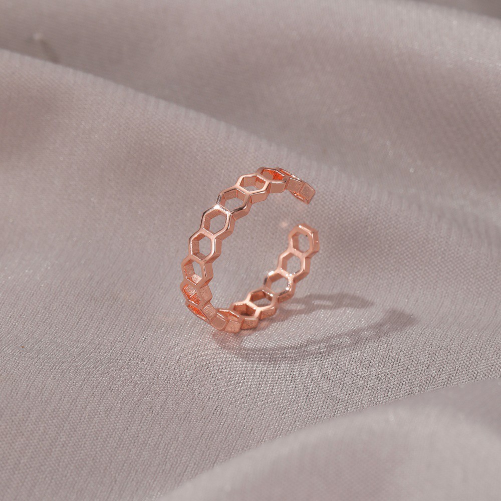 Nhẫn Thiết Kế Dạng Tổ Ong Phong Cách Hàn Quốc Xinh Xắn Cho Nữ