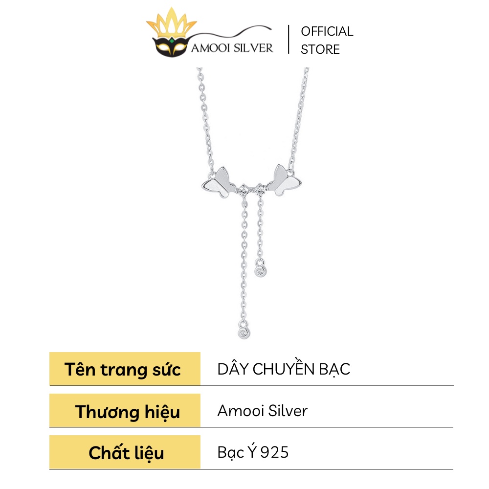 Dây chuyền bạc S925 đôi bướm tua rua - Amooi Silver AD175