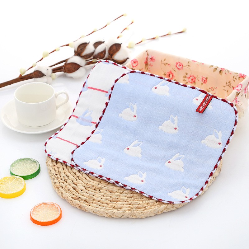 Khăn xô 6 lớp cotton sợi tre, sét 5 khăn lau mặt, rửa mặt cho bé hàng xuất Nhật (Kích Thước 25x25cm)