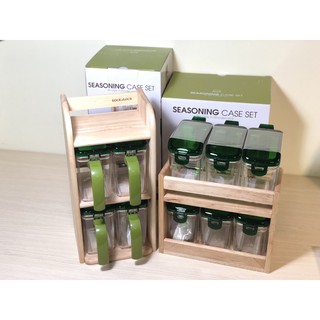 Bộ 6 hộp đựng gia vị lock&lock hpl949s6 - kệ gỗ 2 tầng
