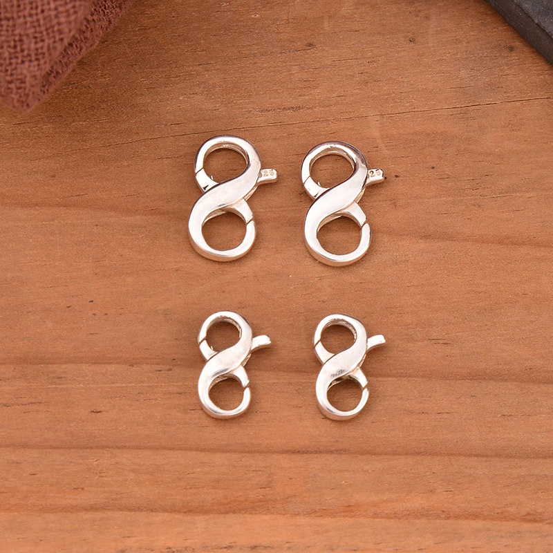 █diy゜ S925 Bạc●Móc Khóa Dây Chuyền / Vòng Tay Hai Đầu Bằng Bạc Sterling S925 Phong Cách Retro Đơn Giản DIY