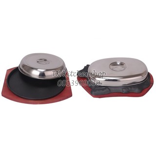 Nắp đậy đầu bò gang, nắp đậy dĩa bò né, nắp bằng inox cao cấp không han rỉ