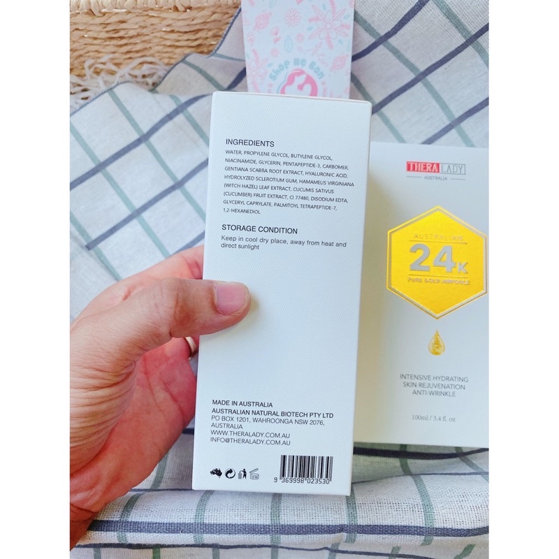 Serum Tinh Chất Vàng 24k Pure Gold Ampoule Thera Lady 100ml Úc Chính Hãng