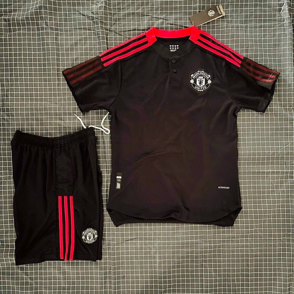 Bộ quần áo CLB bóng đá Manchester United tập màu đen 2021-2022 hàng đẹp