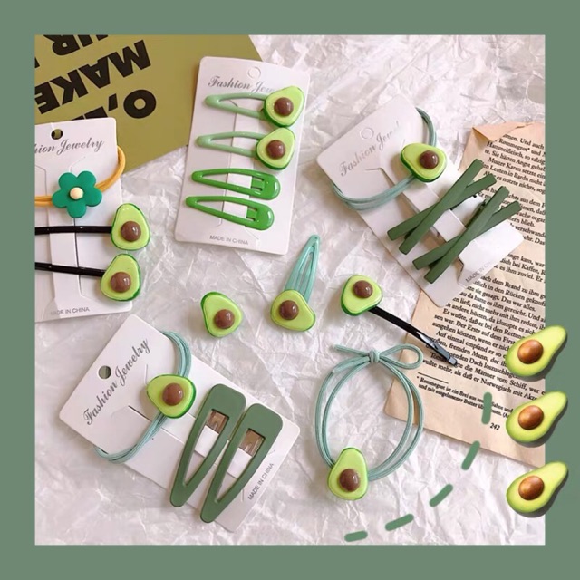 Kẹp tóc/ ghim tóc/ buộc tóc hình quả bơ ulzzang