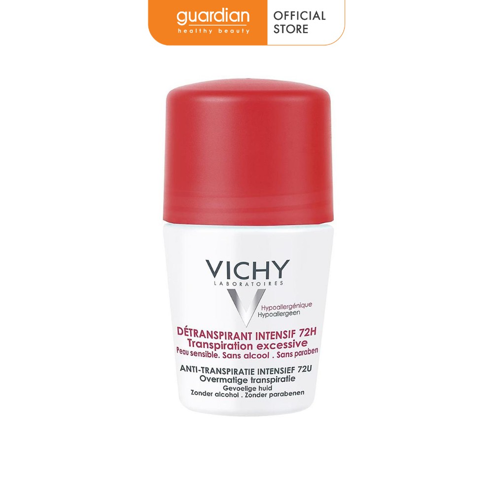 Lăn khử mùi giúp khô thoáng vùng da dưới cánh tay suốt 72h Vichy Detransprirant Intensif 50ml
