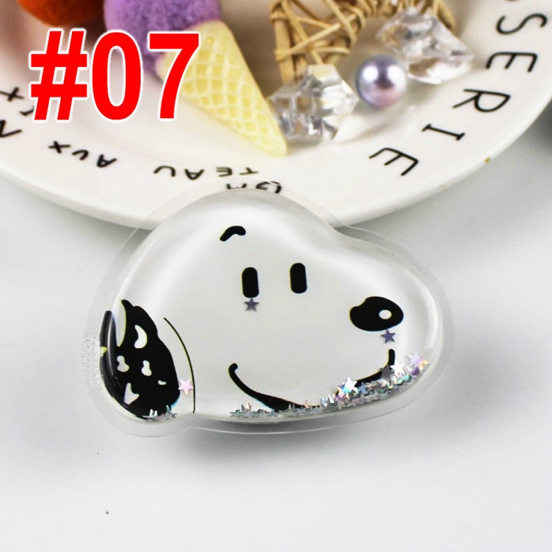 Giá đỡ điện thoại kim tuyến nước in hình Doraemon / Mickey / Minnie / Mèo / Crayon / Snoopy / vịt / Mike