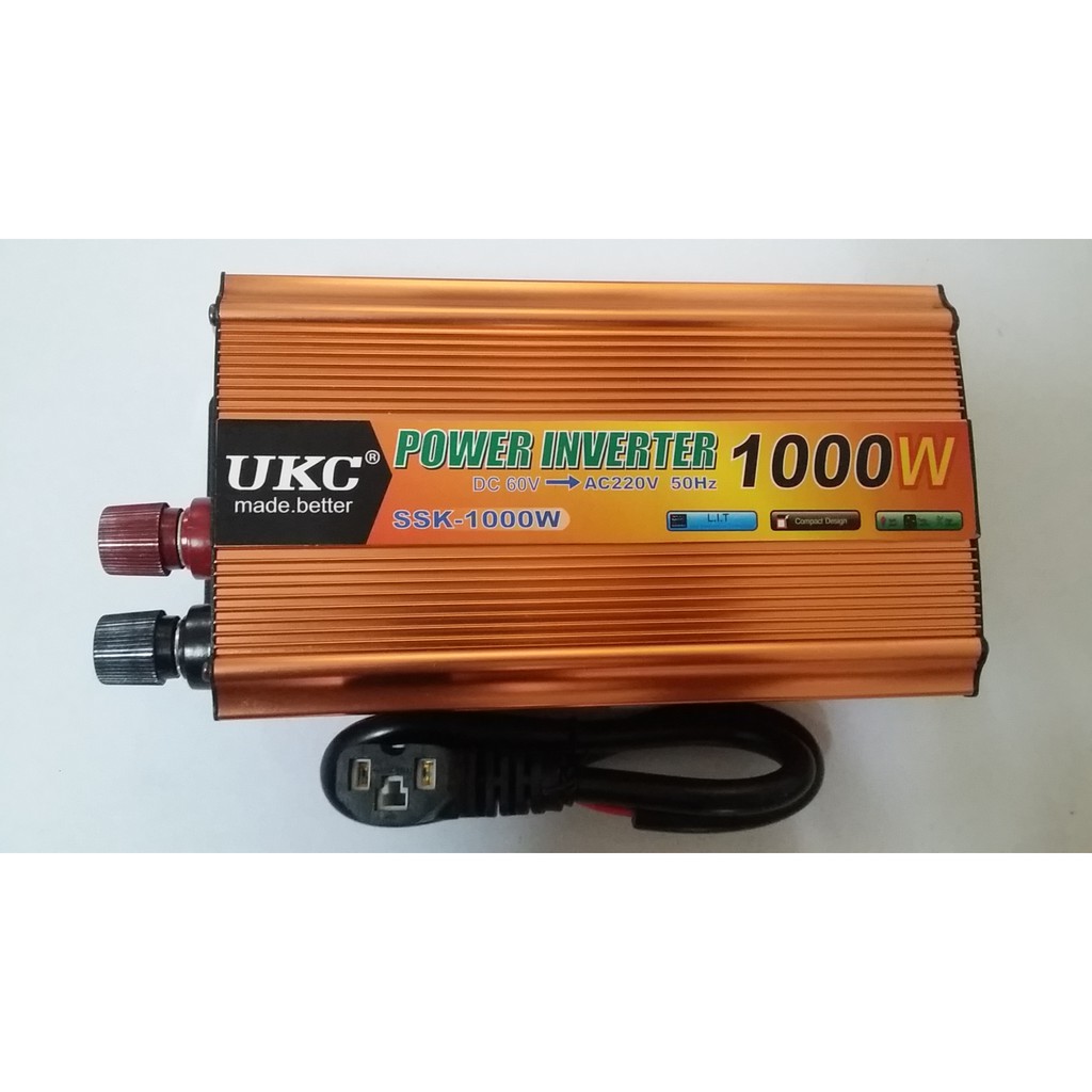 Inverter 12V kích điện đổi điện 1000W modified sine 24V, 48V, 60V lên 220V