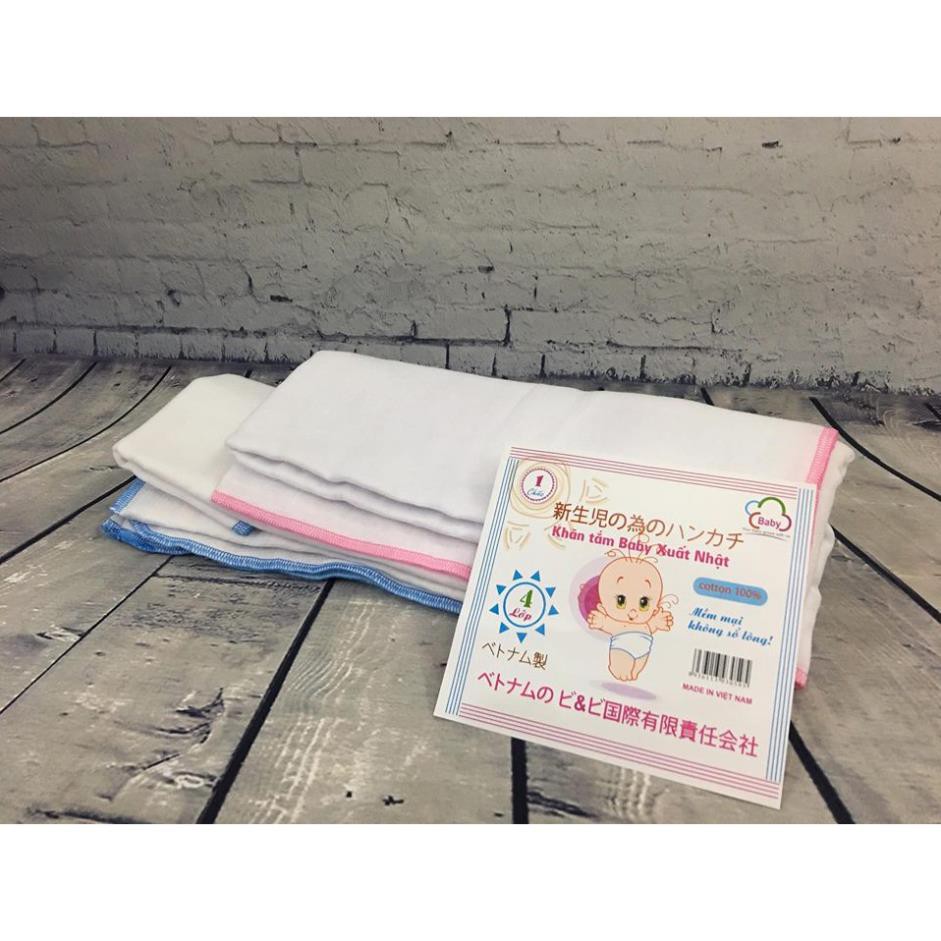 Khăn xô tắm trắng 4 lớp - Khăn tắm xô cho bé