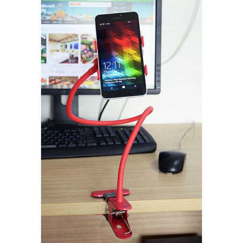 Kẹp Điện Thoại/IPad Stand Gắn Đầu Giường, Bàn Làm Việc Tiện Lợi