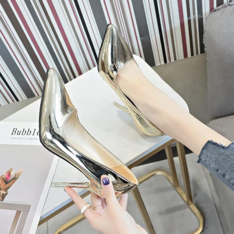 Giày cao gót mã HGC47 chất liệu đẹp và sang trọng có 2 màu Vàng và Bạc