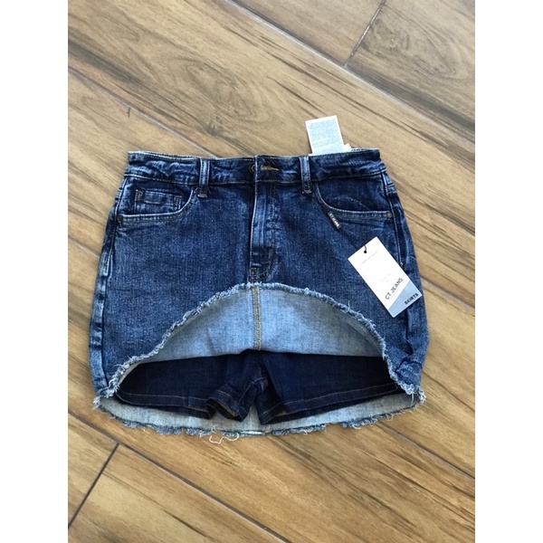 Chân váy jean chữ A có quần bên trong-CT jeans
