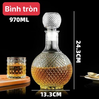 Bình rượu thủy tinh tròn 800ml vỏ chai rượu đẹp gía rẻ sang