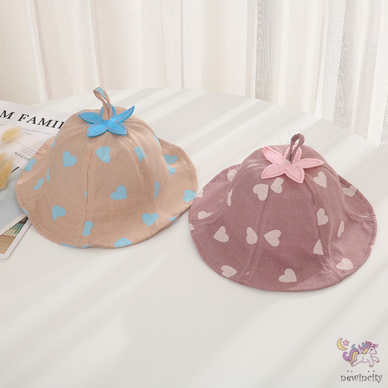 Mũ In Hình Trái Tim Xinh Xắn Cho Bé