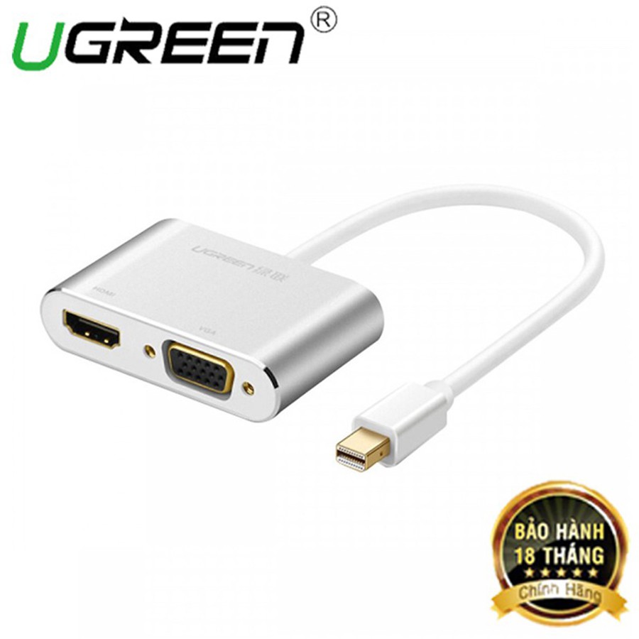 [Mã 151ELSALE hoàn 7% đơn 300K] Cáp chuyển đổi Mini DisplayPort sang HDMI, VGA Ugreen 20421 chính hãng - HapuStore