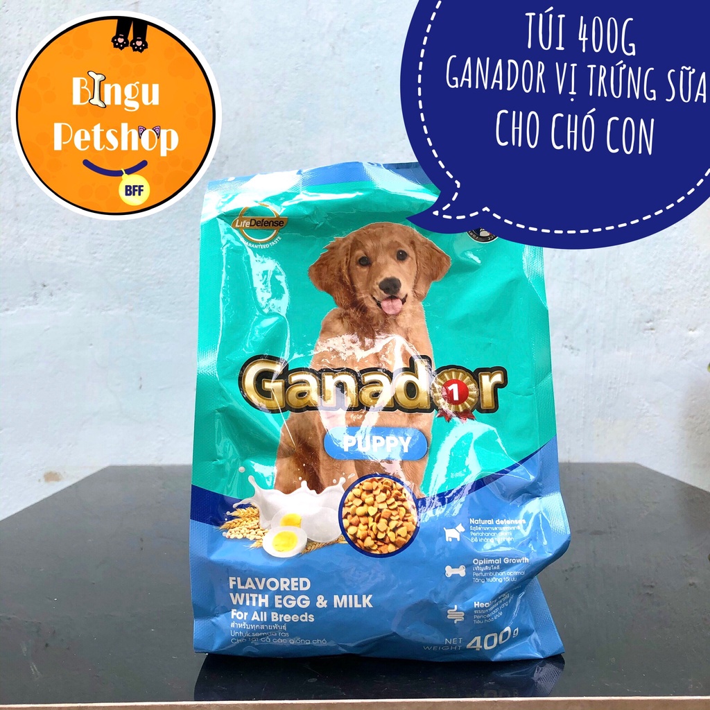 [Hình Tự Chụp] Thức ăn cho chó con Ganador vị Trứng và Sữa - Egg and Milk 400 gram