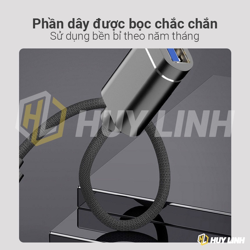 Cáp chuyển OTG ra USB 3.0 - HL401 dây bọc dù kết nối chuột bàn phím