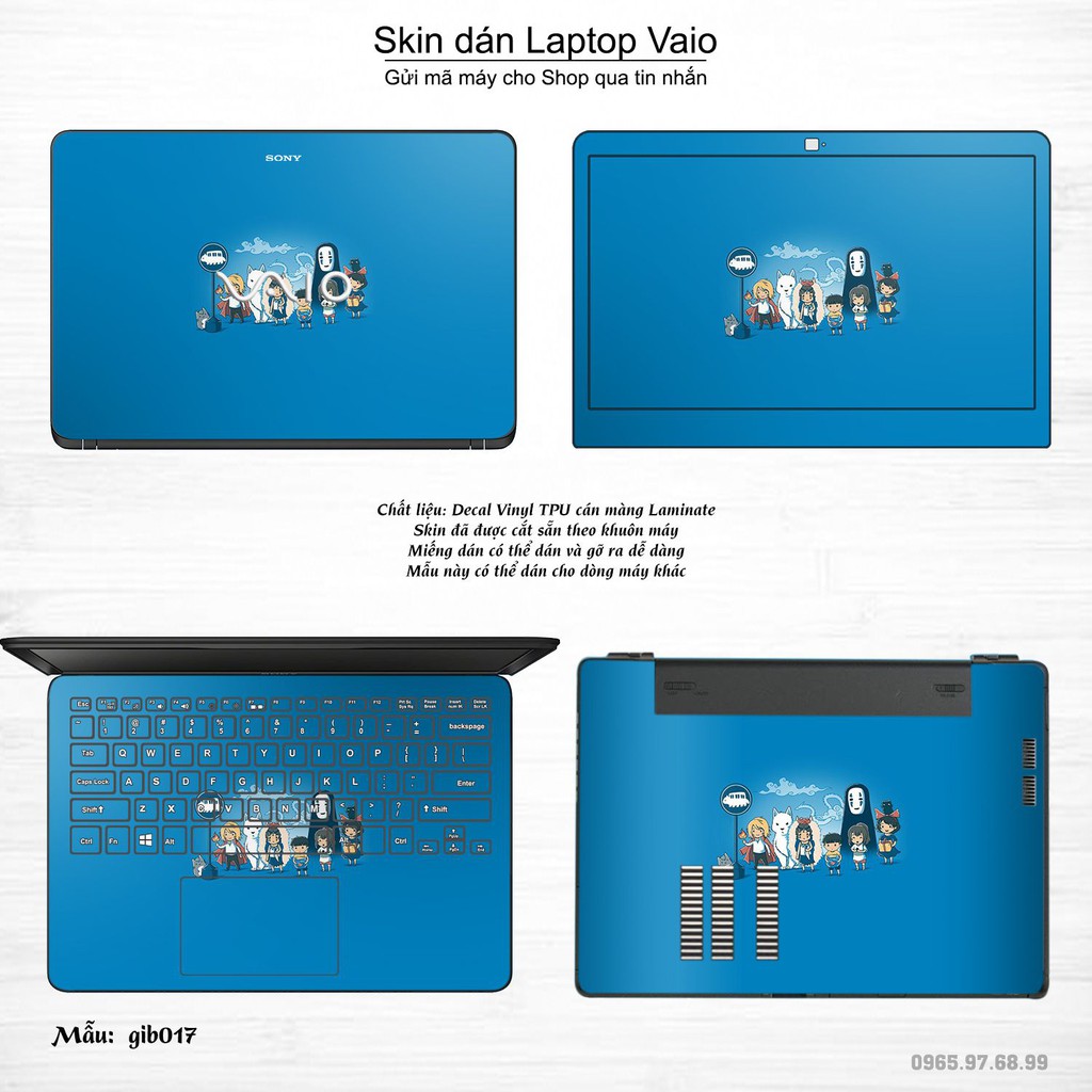 Skin dán Laptop Sony Vaio in hình Ghibli image (inbox mã máy cho Shop)