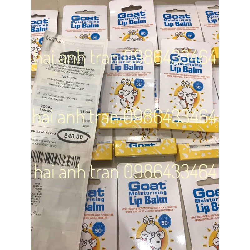 SON DƯỠNG CHỐNG NẮNG GOAT MILK LIP BALM