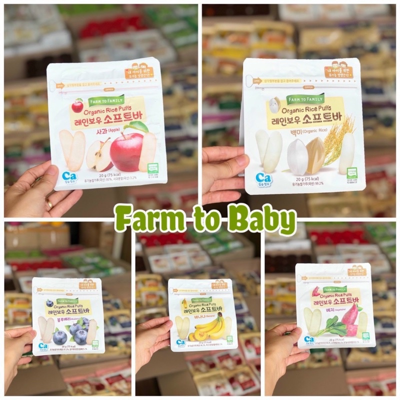 Bánh gạo dẹt hữu cơ Farm to Family Hàn Quốc 𝐁𝐞𝐞 𝐇𝐨𝐮𝐬𝐞