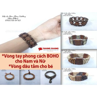 Vòng tay gỗ Phong cách cho nam và nữ,* BOHO*  và vòng dâu tằm cho bé