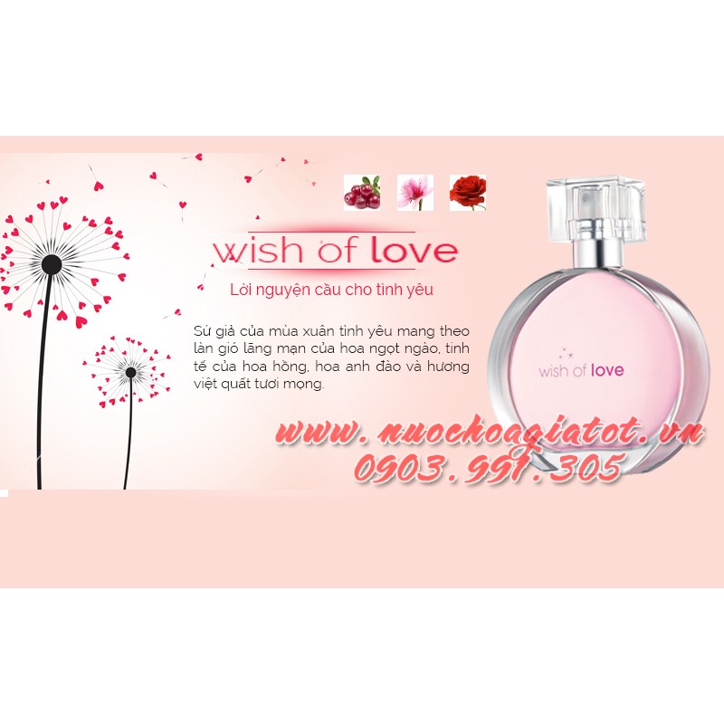 CHÍNH HÃNG  NƯỚC HOA NỮ AVON WISH OF LOVE 50ML MÀU HỒNG