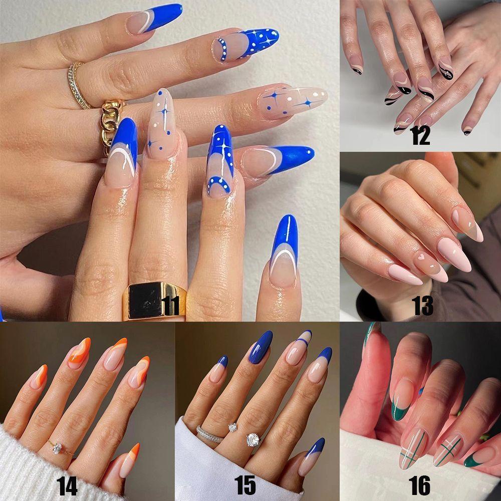 Hộp 24 Móng Tay Giả Che Phủ Toàn Diện Phong Cách Pháp