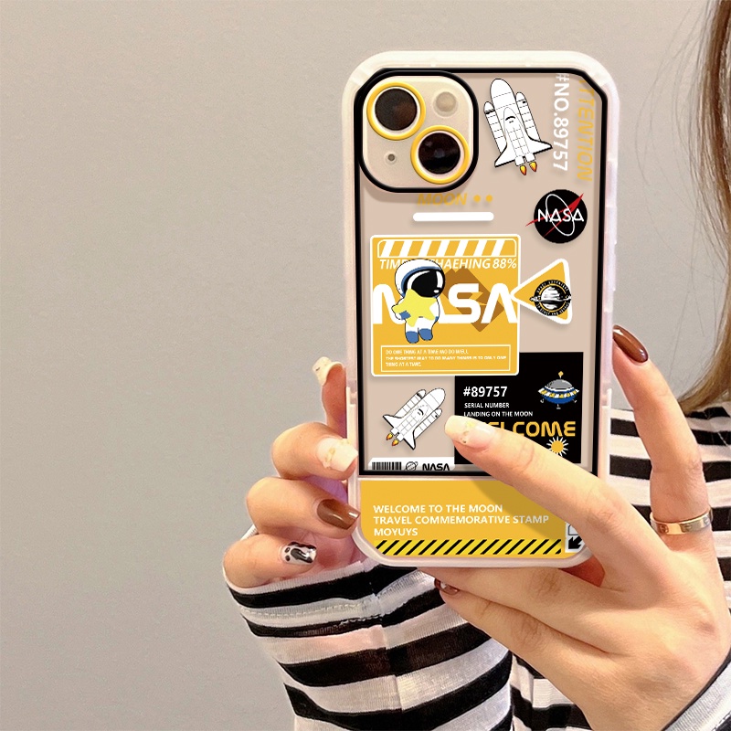 Ốp Điện Thoại TPU Dẻo Trong Suốt Họa Tiết Phi Hành Gia Kèm Giá Đỡ Cho IPhone 12 11 13 Pro MAX X XS MAX XR 6 6S 8 7 Plus SE 2020