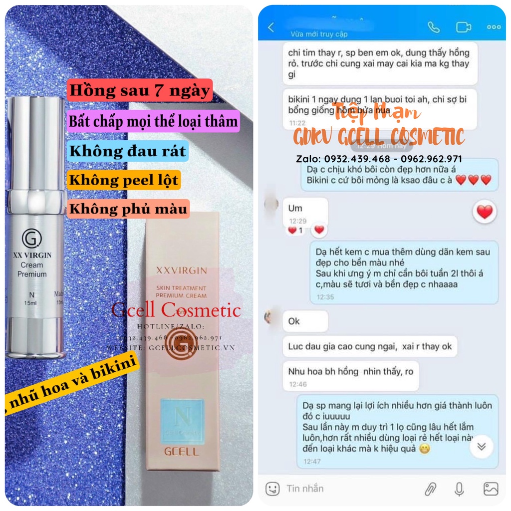 Kem Hồng Nhũ Hoa và Bikini XXVIRGIN Gcell Chính Hãng Hàn Quốc | BigBuy360 - bigbuy360.vn