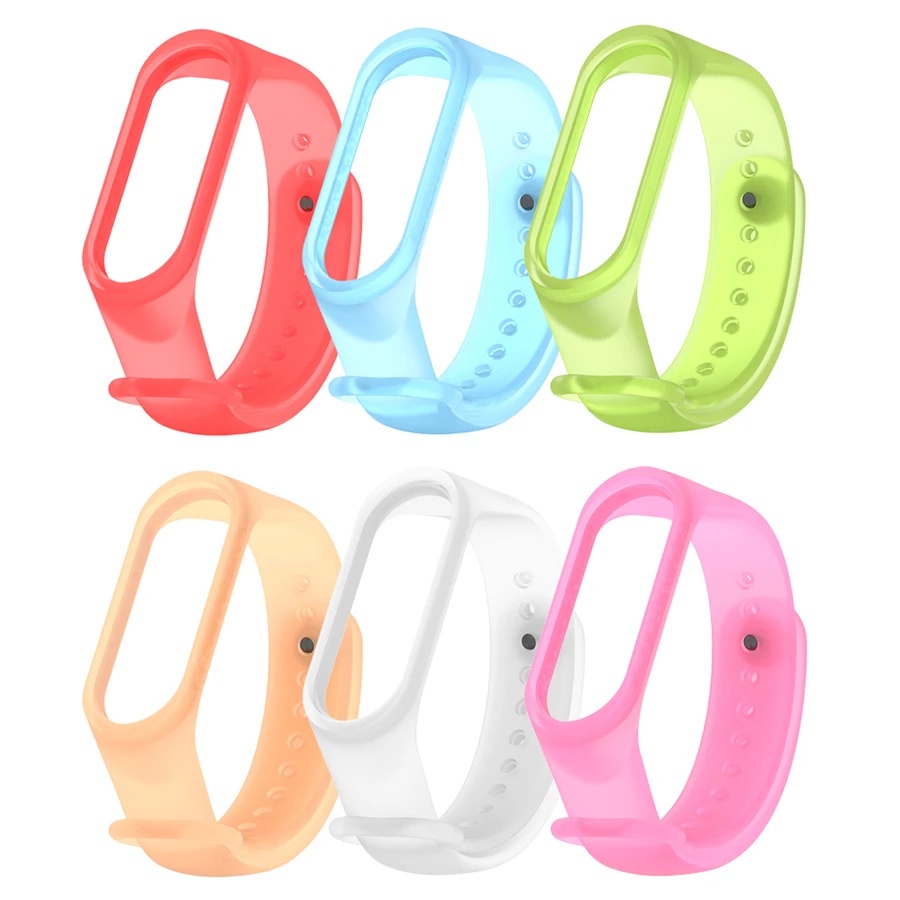 Color Clear Strap For Xiaomi Mi Band 3 4 5 6 Replaceable Bracelet