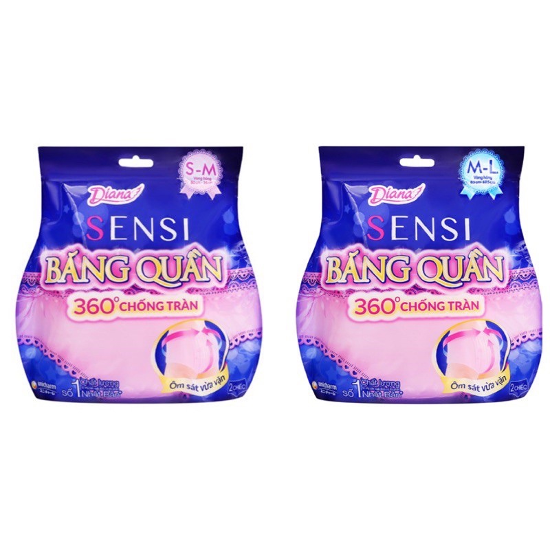 Băng Vệ Sinh Diana Sensi Dạng Quần Ngày Bị Chống Tràn (2 Miếng/ Gói)