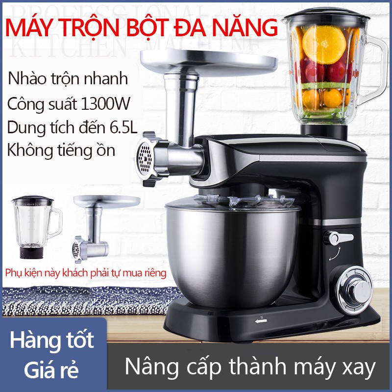 Máy trộn bột máy đánh trứng cỡ lớn đa năng bát inox 5/6.5 lít công suất 1000/1300W máy trộn bột đánh kem YA18/YA19