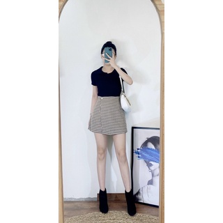 Quần váy kẻ 2 lớp , dáng A