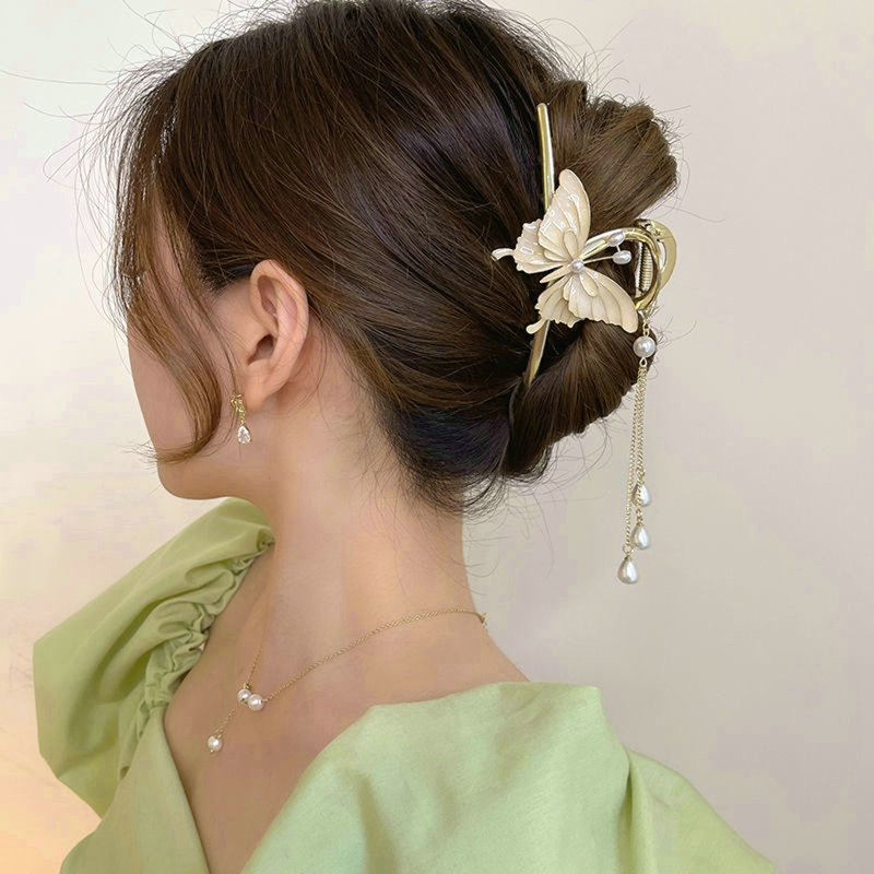 Kẹp Tóc Hình Bướm Cỡ Lớn Phong Cách Vintage Thời Trang Mùa Hè