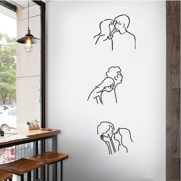 Sticker dán tường hình cặp đôi