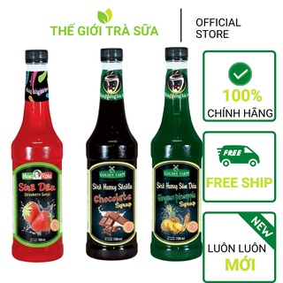 Siro golden farm ( Chai nhựa 700ml ) nguyên liệu pha chế trà sữa đồ uống trái cây