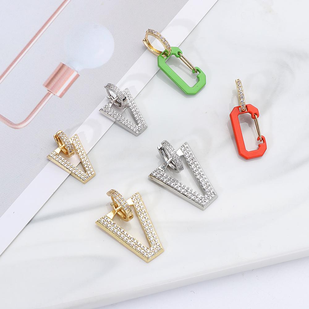 Bông Tai Chuỗi Hạt OSIER1 Thời Trang Dự Tiệc Cưới|Khuyên Tai Đính Đá CZ Màu Trắng Sang Trọng