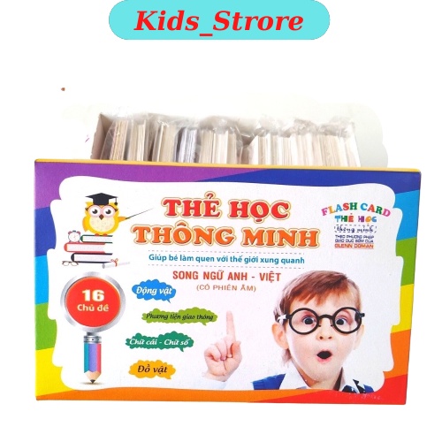 Thẻ học thông minh, thẻ học Flashcard từ vựng kèm hình ảnh cho bé, 16 chủ đề