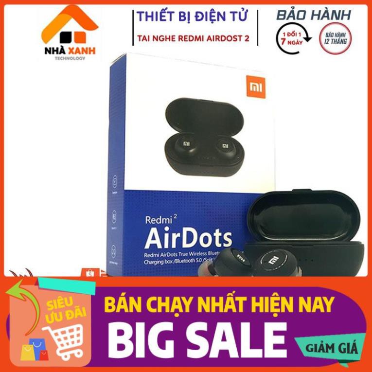 Tai Nghe Bluetooth Xiaomi Redmi Airdots 2, Bluetooth 5.0 Cảm Biến Tự Động Kết Nối, Âm Thanh Hay, Bảo Hành 12 Tháng