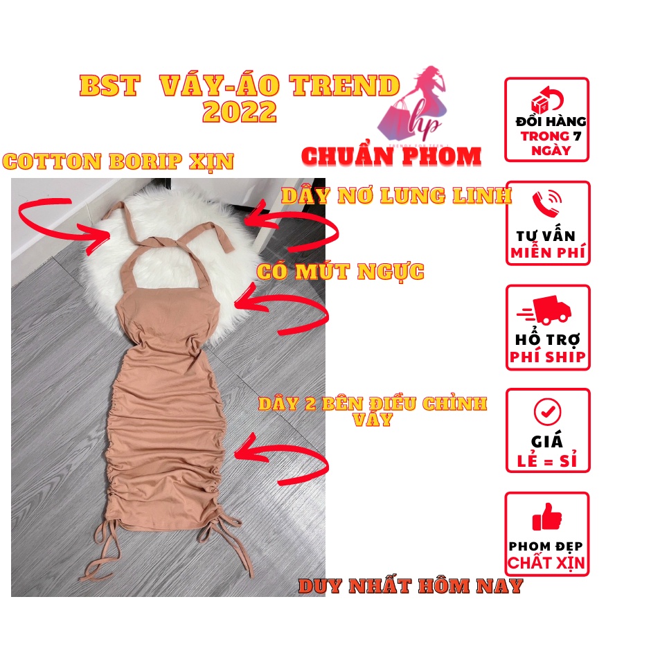 Váy đầm nữ hở lưng cột nơ dây rút ôm body dạng yếm có mút ngực thun mịn xịn mầu đen kiểu hàn quốc thời trang -VD11...