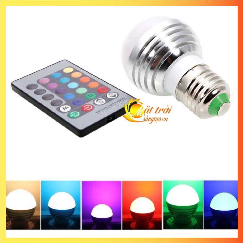 Bóng đèn led đổi màu có điều khiển từ xa RGB 3W V1