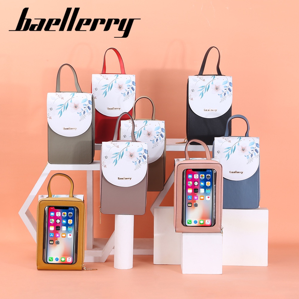 Túi Đeo Chéo Nữ Hàng Hiệu BAELLERRY Da Cao Cấp Ngăn Đựng Điện Thoại Cảm Ứng Trong Suốt - N8621