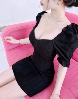 ĐẦM HỒNG CÚP TAY PHỒNG