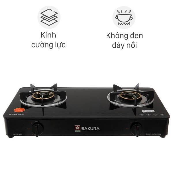 Bếp gas đôi Sakura SA-2375GB Chính hãng trưng bày +Tặng dây gas-bếp tốt tiết kiệm gas- Bảo hành 12 tháng