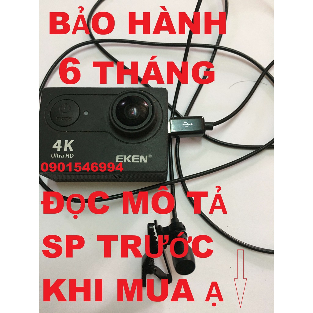 Micro cài áo camera hành trình eken h9r