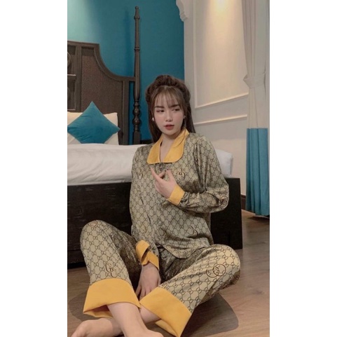 Pijama GUCCI cao cấp❤Mẫu mới về❤Vải Latin cao cấp hàng chuẩn thiết kế của thương hiệu SAM, Chin's, victoria....Sỉ từ 5b