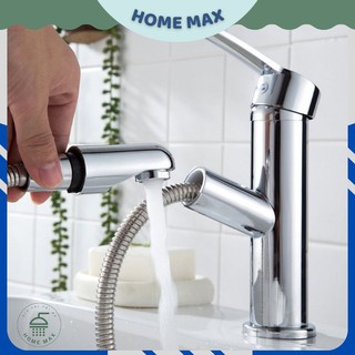 Vòi rửa mặt nóng lạnh lavabo kèm dây rút 2 chế độ xả nước kiểu dáng sang trọng thích hợp với mọi không gian phòng tắm .