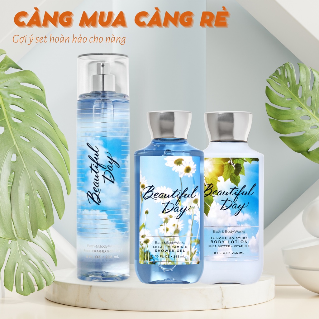 Xịt thơm toàn thân Bath & Body Works Beautiful Day Mùi Hương Ngọt Ngào Thanh Tao Chai 236ml