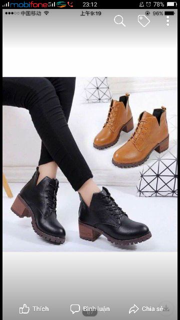 Boot da thắt dây cực cá tính full 2 màu